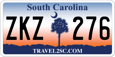 SC license plate ZKZ276