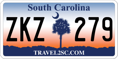 SC license plate ZKZ279