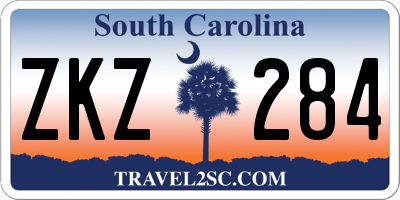 SC license plate ZKZ284