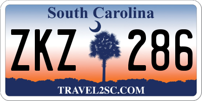SC license plate ZKZ286