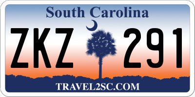 SC license plate ZKZ291