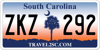 SC license plate ZKZ292