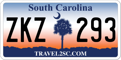 SC license plate ZKZ293