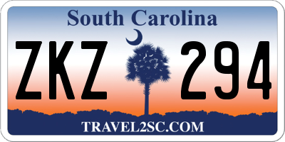 SC license plate ZKZ294