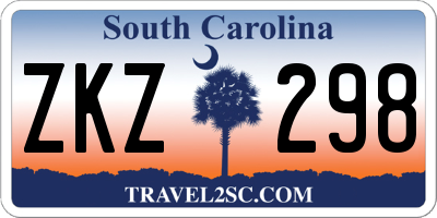 SC license plate ZKZ298