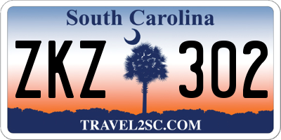 SC license plate ZKZ302