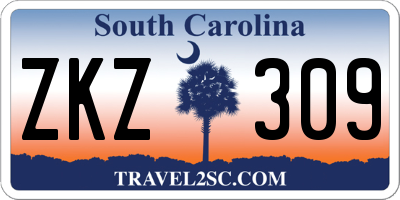 SC license plate ZKZ309