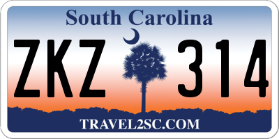 SC license plate ZKZ314