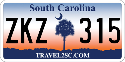 SC license plate ZKZ315