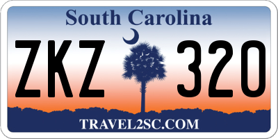 SC license plate ZKZ320
