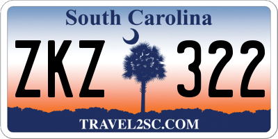 SC license plate ZKZ322