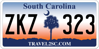 SC license plate ZKZ323