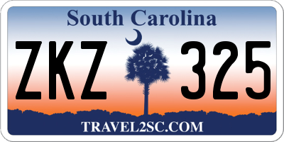 SC license plate ZKZ325
