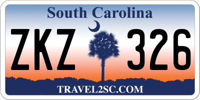 SC license plate ZKZ326