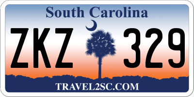 SC license plate ZKZ329