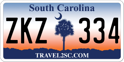 SC license plate ZKZ334
