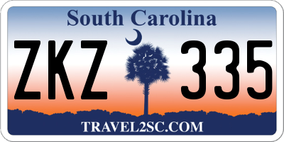 SC license plate ZKZ335
