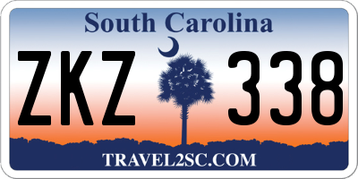 SC license plate ZKZ338