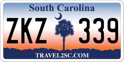 SC license plate ZKZ339