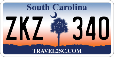 SC license plate ZKZ340