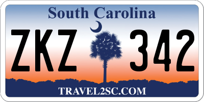 SC license plate ZKZ342