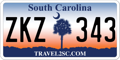 SC license plate ZKZ343