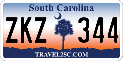 SC license plate ZKZ344