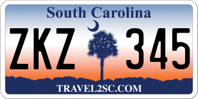 SC license plate ZKZ345