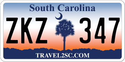SC license plate ZKZ347