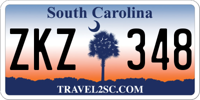 SC license plate ZKZ348