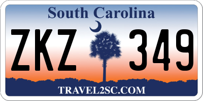 SC license plate ZKZ349