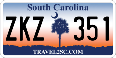 SC license plate ZKZ351