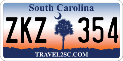 SC license plate ZKZ354