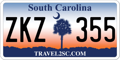 SC license plate ZKZ355
