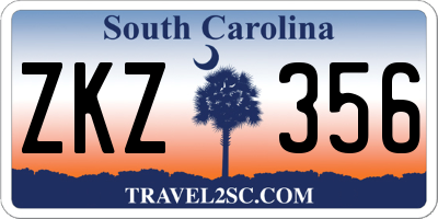 SC license plate ZKZ356