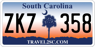 SC license plate ZKZ358