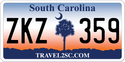 SC license plate ZKZ359