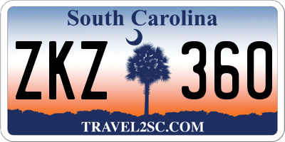 SC license plate ZKZ360