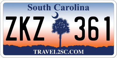 SC license plate ZKZ361
