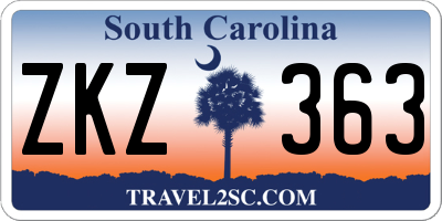 SC license plate ZKZ363