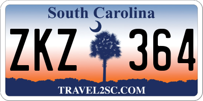 SC license plate ZKZ364