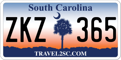 SC license plate ZKZ365