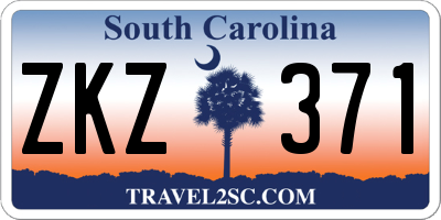SC license plate ZKZ371