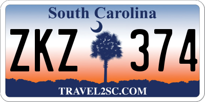 SC license plate ZKZ374
