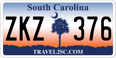 SC license plate ZKZ376