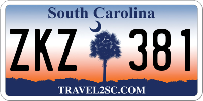 SC license plate ZKZ381