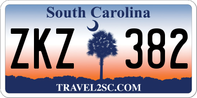 SC license plate ZKZ382