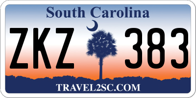 SC license plate ZKZ383