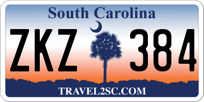 SC license plate ZKZ384