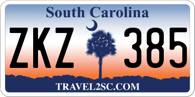 SC license plate ZKZ385